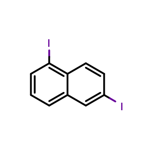 Chemical structure of 1,6-Diiodonaphthalene , CAS 64567-12-0, AChemBlock AD280569