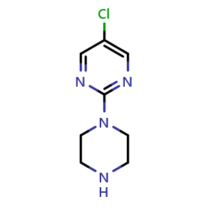 Chemical structure of 5-Chloro-2-(piperazin-1-yl)pyrimidine , CAS 59215-40-6, AChemBlock AD280582