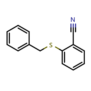 Chemical structure of 2-(Benzylthio)benzonitrile , CAS 63216-04-6, AChemBlock AD280585