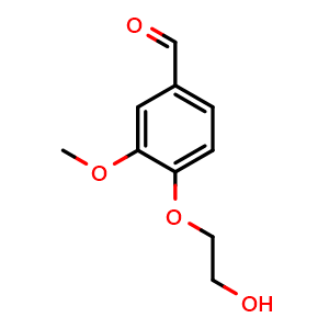 Chemical structure of 4-(2-Hydroxyethoxy)-3-methoxybenzaldehyde , CAS 64673-04-7, AChemBlock AD280590