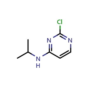 Chemical structure of 2-Chloro-N-(1-methylethyl)pyrimidin-4-amine , CAS 71406-72-9, AChemBlock AD280599