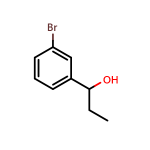 Chemical structure of 1-(3-Bromophenyl)propan-1-ol , CAS 74157-47-4, AChemBlock AD280602