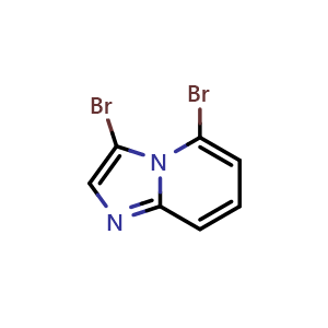 Chemical structure of 3,5-Dibromoimidazo[1,2-a]pyridine , CAS 69214-12-6, AChemBlock AD280606