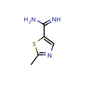 Chemical structure of 2-Methyl-thiazole-5-carboxamidine , CAS 714911-12-3, AChemBlock AD280617