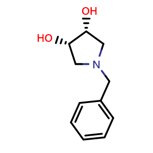 Chemical structure of rel-(3R,4S)-1-Benzylpyrrolidine-3,4-diol , CAS 76784-33-3, AChemBlock AD280619