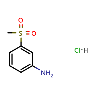 Chemical structure of 3-(Methylsulfonyl)aniline hydrochloride , CAS 80213-28-1, AChemBlock AD280622