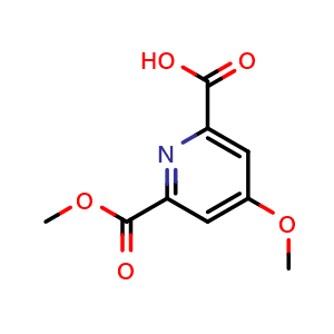 Chemical structure of 4-Methoxy-pyridine-2,6-dicarboxylic acid monomethyl ester , CAS 857380-05-3, AChemBlock AD280625