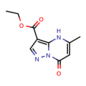 Chemical structure of Ethyl 5-methyl-7-oxo-4,7-dihydropyrazolo[1,5-a]pyrimidine-3-carboxylate , CAS 77493-86-8, AChemBlock AD280630