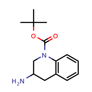 Chemical structure of tert-Butyl 3-amino-3,4-dihydroquinoline-1(2H)-carboxylate , CAS 885954-16-5, AChemBlock AD280642