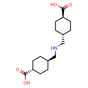 Chemical structure of rel-(1R,1'R,4r,4'r)-4,4'-(Azanediylbis(methylene))bis(cyclohexane-1-carboxylic acid) , CAS 93940-19-3, AChemBlock AD280643