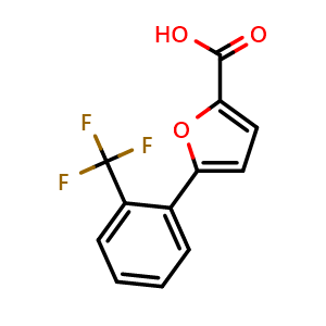Chemical structure of 5-[2-(Trifluoromethyl)phenyl]-2-furoic acid , CAS 92973-24-5, AChemBlock AD280646