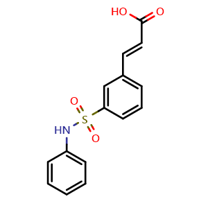 Chemical structure of (E)-3-(3-(N-Phenylsulfamoyl)phenyl)acrylic acid , CAS 866323-87-7, AChemBlock AD280649