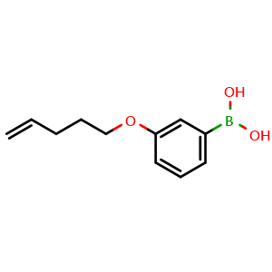 Chemical structure of (3-(Pent-4-en-1-yloxy)phenyl)boronic acid , CAS 884539-84-8, AChemBlock AD280663