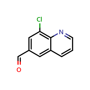 Chemical structure of 8-Chloro-6-quinolinecarboxaldehyde , CAS 916812-11-8, AChemBlock AD280664