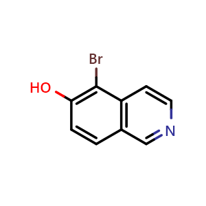 Chemical structure of 5-Bromo-6-Isoquinolinol , CAS 918488-42-3, AChemBlock AD280665