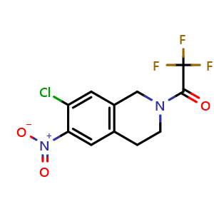 Chemical structure of 1-(7-Chloro-6-nitro-3,4-dihydroisoquinolin-2(1h)-yl)-2,2,2-trifluoroethanone , CAS 1097920-65-4, AChemBlock AD280672