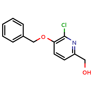 Chemical structure of [5-(Benzyloxy)-6-chloro-2-pyridinyl]methanol , CAS 1192263-77-6, AChemBlock AD280677