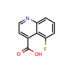 Chemical structure of 5-Fluoroquinoline-4-carboxylic acid , CAS 1219834-23-7, AChemBlock AD280679
