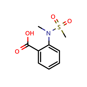 Chemical structure of 2-[Methyl(methylsulfonyl)amino]benzoic acid , CAS 401822-72-8, AChemBlock AD280719