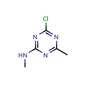 Chemical structure of 4-Chloro-N,6-dimethyl-1,3,5-triazin-2-amine , CAS 57639-19-7, AChemBlock AD280726