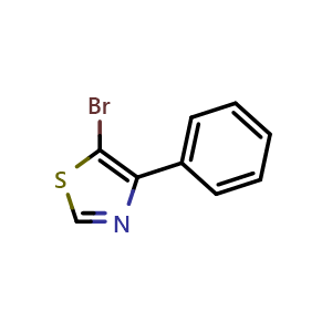 Chemical structure of 5-Bromo-4-phenylthiazole , CAS 59278-68-1, AChemBlock AD280727