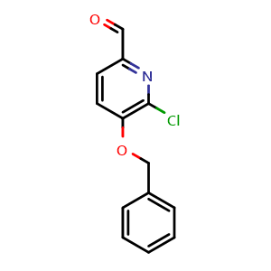 Chemical structure of 5-(Benzyloxy)-6-chloro-2-pyridinecarbaldehyde , CAS 59781-07-6, AChemBlock AD280728