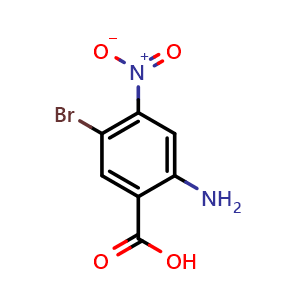 Chemical structure of 2-Amino-5-bromo-4-nitro-benzoic acid , CAS 89642-24-0, AChemBlock AD280737