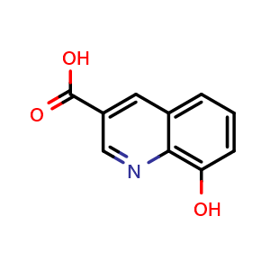 Chemical structure of 8-Hydroxyquinoline-3-carboxylic acid , CAS 911109-16-5, AChemBlock AD280739