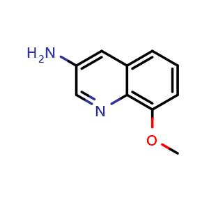 Chemical structure of 8-Methoxyquinolin-3-amine , CAS 91818-21-2, AChemBlock AD280740