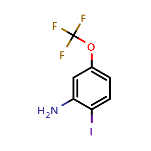 Chemical structure of 2-Iodo-5-(trifluoromethoxy)aniline , CAS 940908-06-5, AChemBlock AD280741