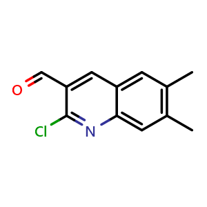 Chemical structure of 3-Quinolinecarboxaldehyde, 2-chloro-6,7-dimethyl , CAS 94856-39-0, AChemBlock AD280743