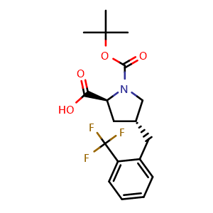 Chemical structure of 1-(1,1-Dimethylethyl) (2S,4R)-4-[[2-(trifluoromethyl)phenyl]methyl]-1,2-pyrrolidinedicarboxylate , CAS 957311-13-6, AChemBlock AD280746