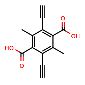Chemical structure of Dimethyl 2,5-diethynylterephthalic acid , CAS 944458-59-7, AChemBlock AD280751