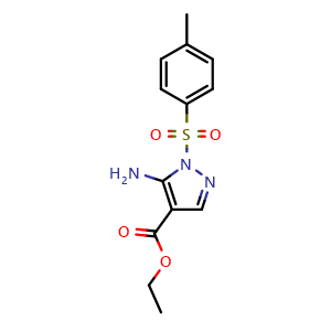 Chemical structure of Ethyl 5-amino-1-(4-methylbenzenesulfonyl)-1H-pyrazole-4-carboxylate , CAS 52793-45-0, AChemBlock AD280755
