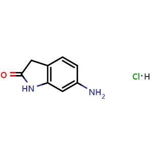 Chemical structure of 6-Amino-1,3-dihydro-2H-indol-2-one hydrochloride , CAS 101389-22-4, AChemBlock AD280763