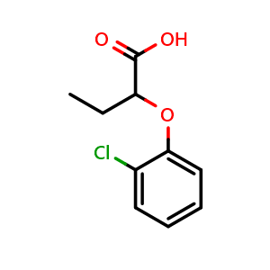 Chemical structure of 2-(2-Chlorophenoxy)butanoic acid , CAS 67829-76-9, AChemBlock AD280769