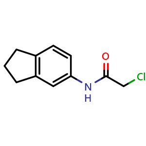 Chemical structure of 2-Chloro-N-2,3-dihydro-1H-inden-5-ylacetamide , CAS 401642-67-9, AChemBlock AD280770
