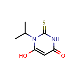 Chemical structure of 6-Hydroxy-1-isopropyl-2-thioxo-2,3-dihydropyrimidin-4(1H)-one , CAS 1147213-53-3, AChemBlock AD280773