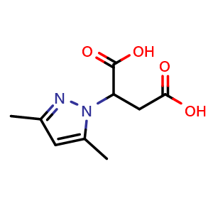 Chemical structure of 2-(3,5-Dimethyl-1H-pyrazol-1-yl)butanedioic acid , CAS 60706-58-3, AChemBlock AD280788