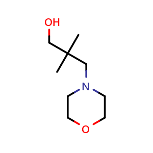 Chemical structure of 2,2-Dimethyl-3-(morpholin-4-yl)propan-1-ol , CAS 39067-47-5, AChemBlock AD280796