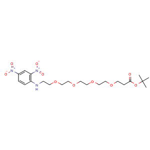 Chemical structure of DNP-PEG4-t-butyl ester , CAS 1817735-31-1, AChemBlock AD280797