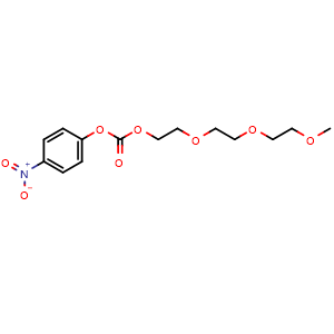 Chemical structure of m-PEG3-4-nitrophenyl carbonate , CAS 105108-59-6, AChemBlock AD280799