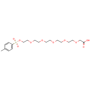Chemical structure of 14-(Tosyloxy)-3,6,9,12-tetraoxatetradecan-1-oic acid , CAS 2028284-73-1, AChemBlock AD280800