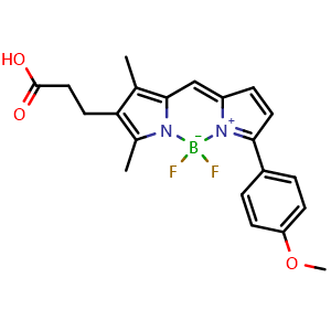 Chemical structure of BDP TMR carboxylic acid , CAS 287384-28-5, AChemBlock AD280804