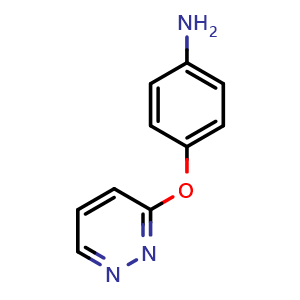 Chemical structure of 4-(Pyridazin-3-yloxy)aniline , CAS 1250501-36-0, AChemBlock AD280805