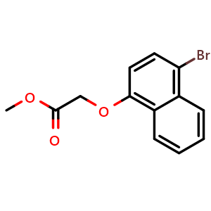 Chemical structure of (4-Bromo-naphthalen-1-yloxy)-acetic acid methyl ester , CAS 443647-21-0, AChemBlock AD280808