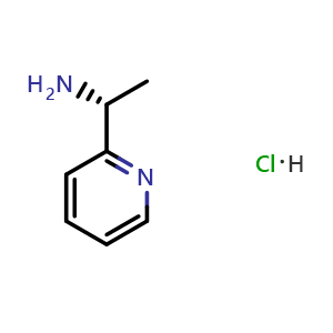 Chemical structure of (R)-1-(Pyridin-2-yl)ethanamine hydrochloride , CAS 1169576-99-1, AChemBlock AD280810