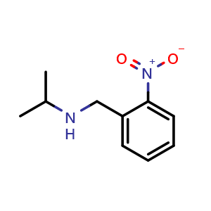 Chemical structure of [(2-Nitrophenyl)methyl](propan-2-yl)amine , CAS 338991-54-1, AChemBlock AD280815