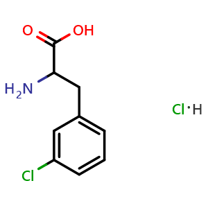 Chemical structure of 2-Amino-3-(3-chlorophenyl)propanoic acid hydrochloride , CAS 120108-62-5, AChemBlock AD280821