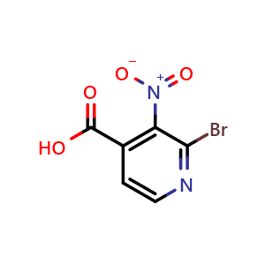 Chemical structure of 2-Bromo-3-nitropyridine-4-carboxylic acid , CAS 1379308-71-0, AChemBlock AD280826